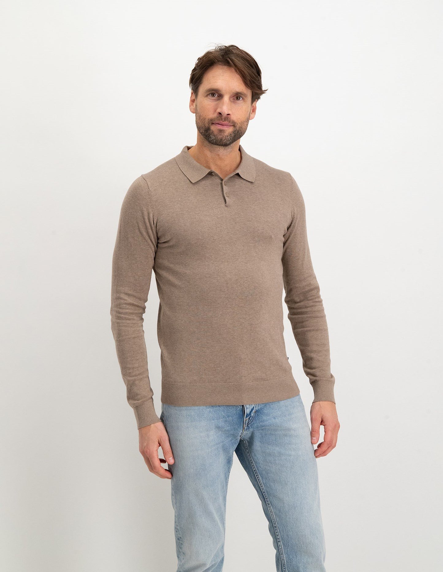 Berend Polo Long Sleeve Taupe