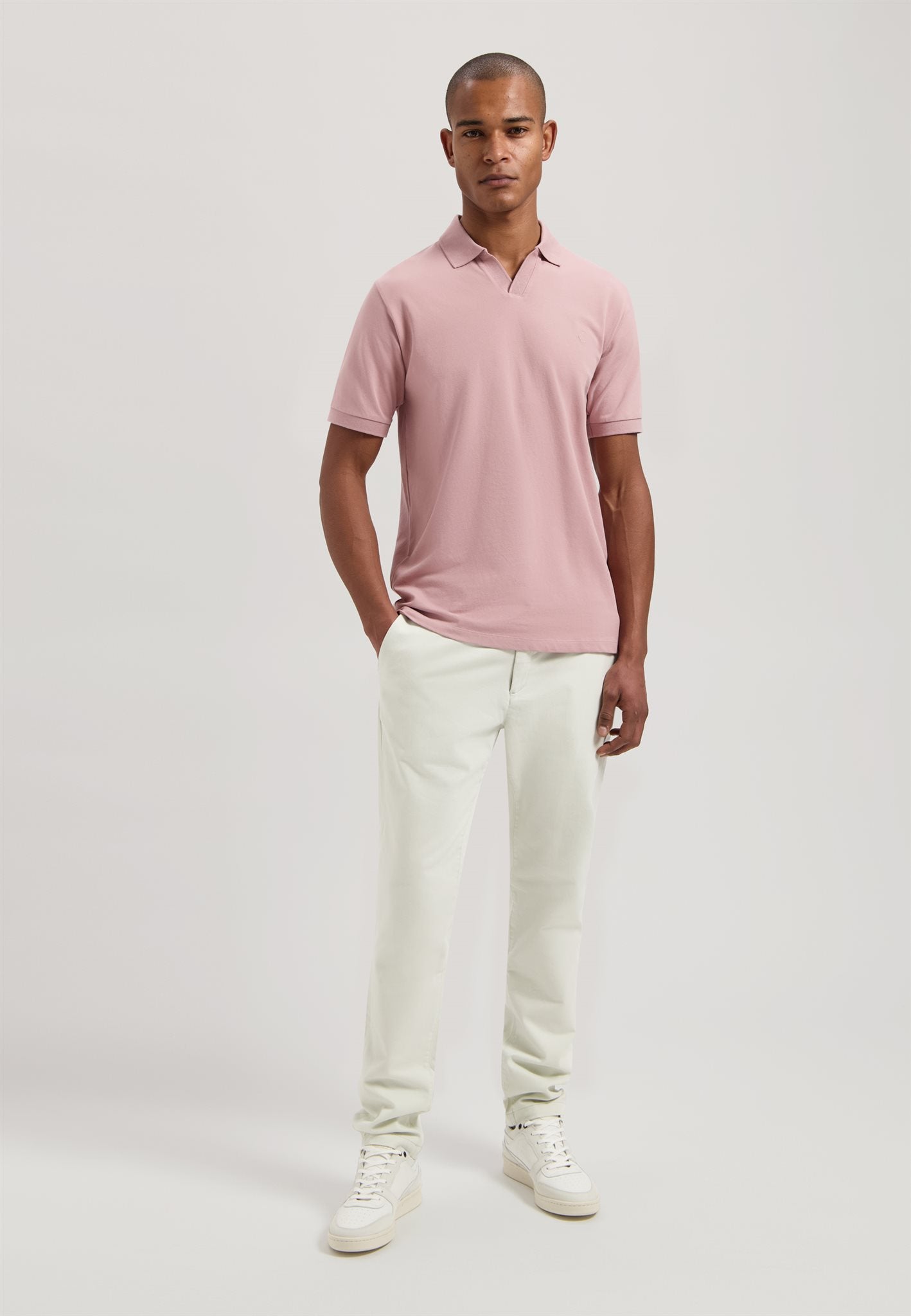 Bowie V-neck Polo Woodrose
