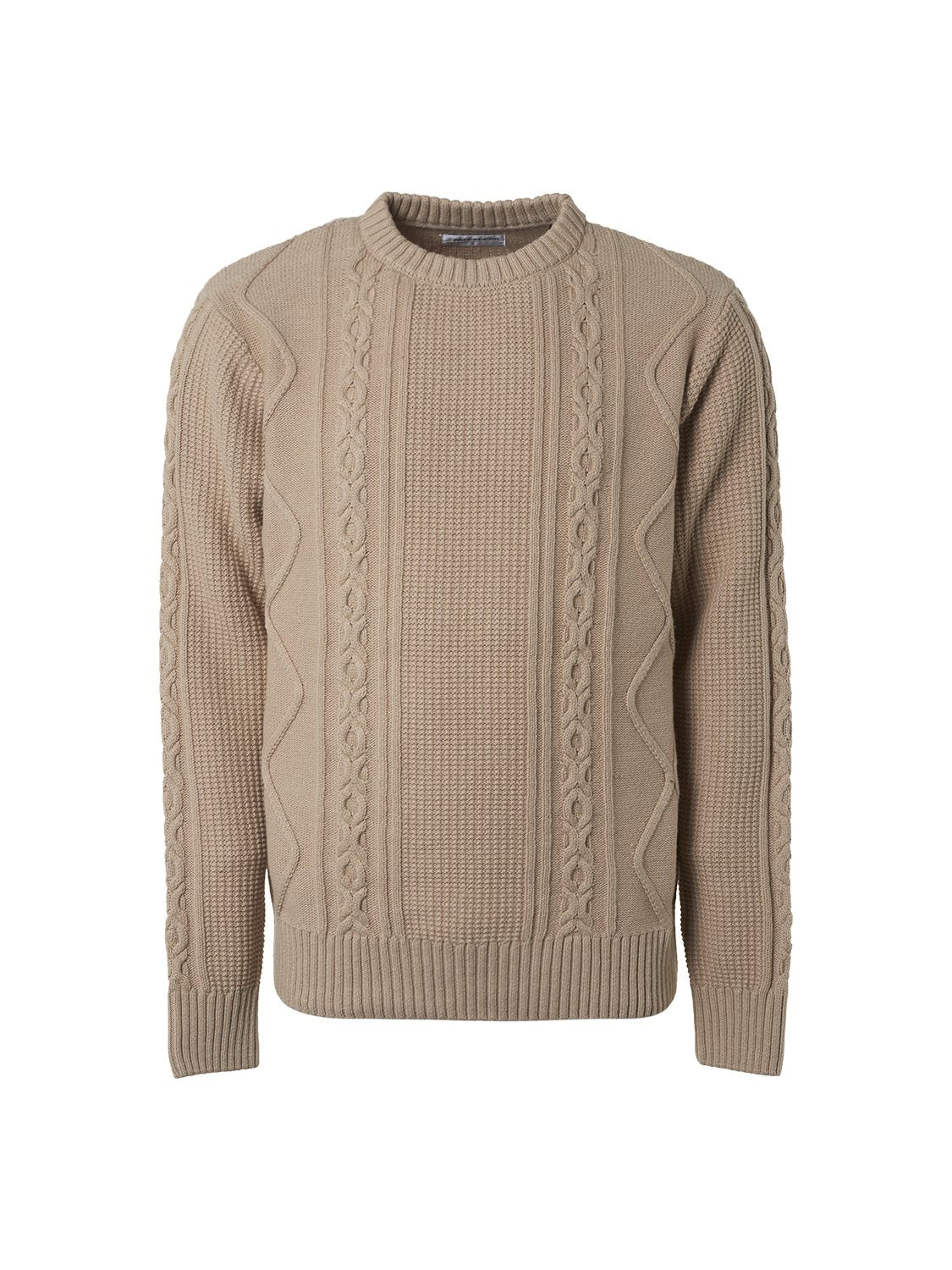 Crewneck Solid Rib Stone