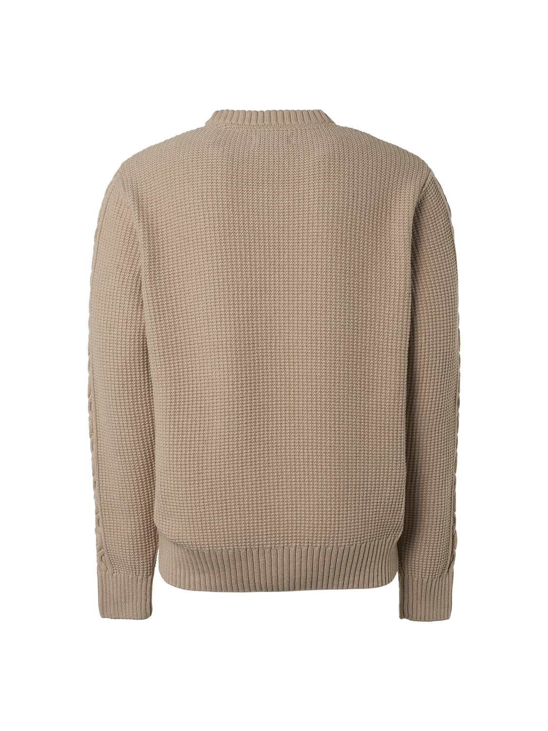 Crewneck Solid Rib Stone