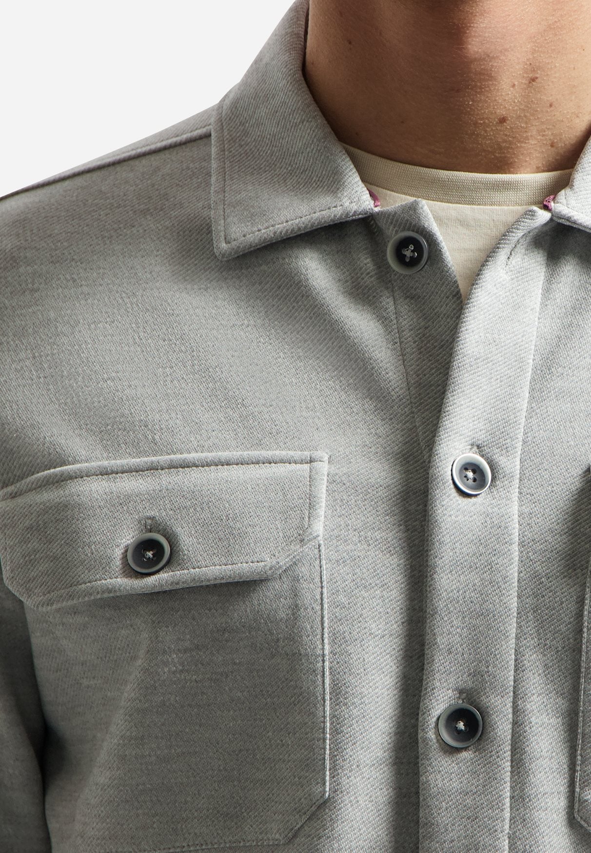 Overshirt Twill Grey Melange