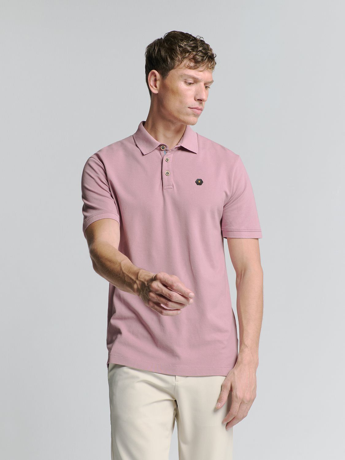 Polo Pique Garment Dyed Mauve