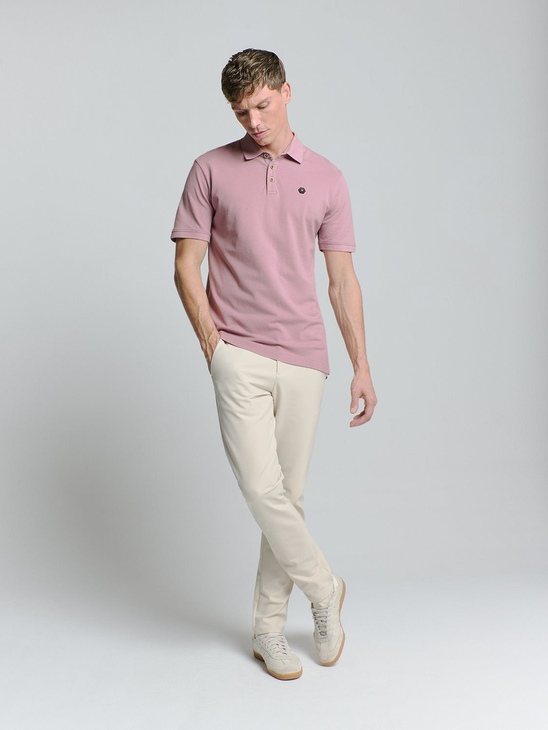 Polo Pique Garment Dyed Mauve
