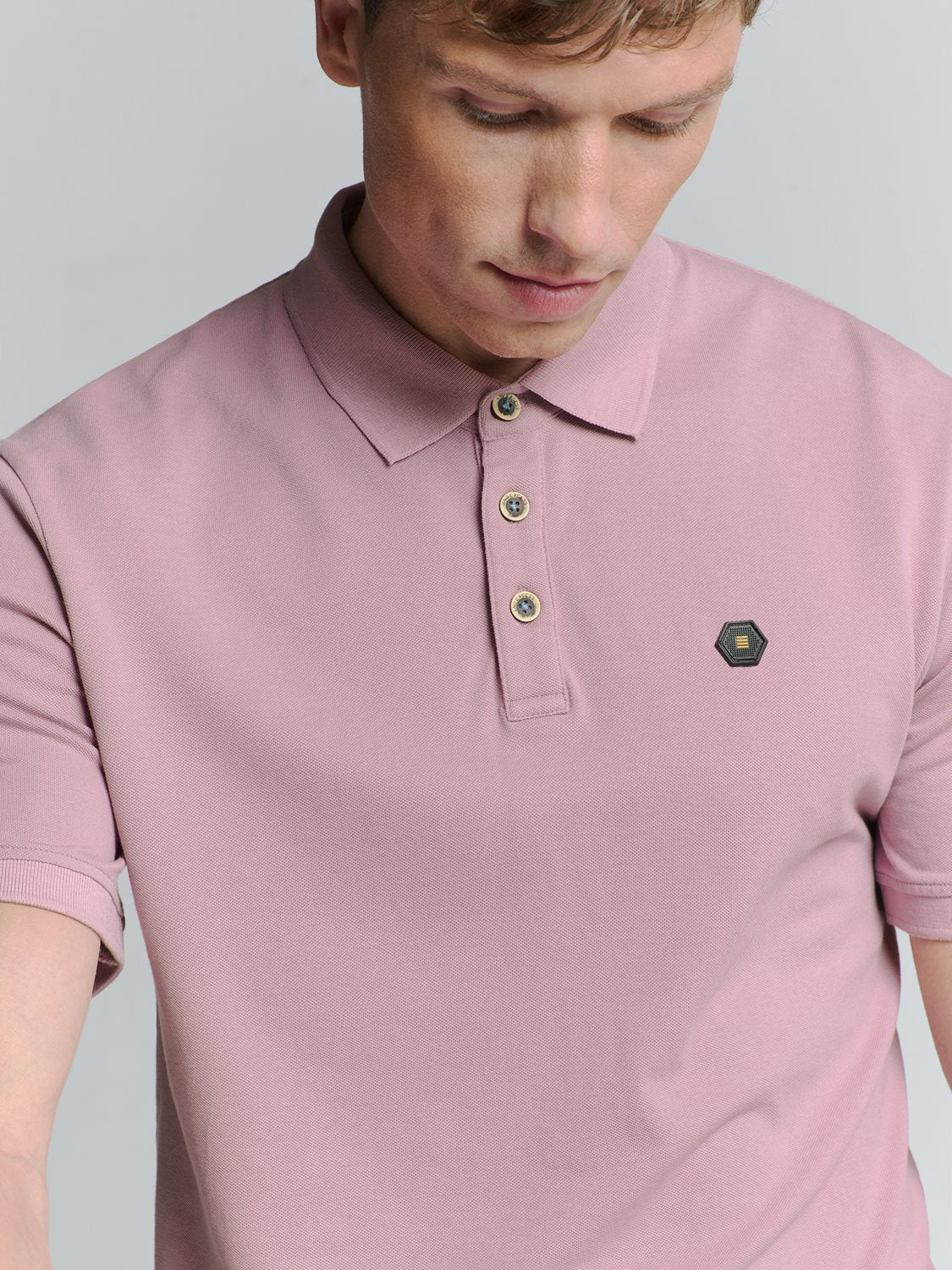 Polo Pique Garment Dyed Mauve