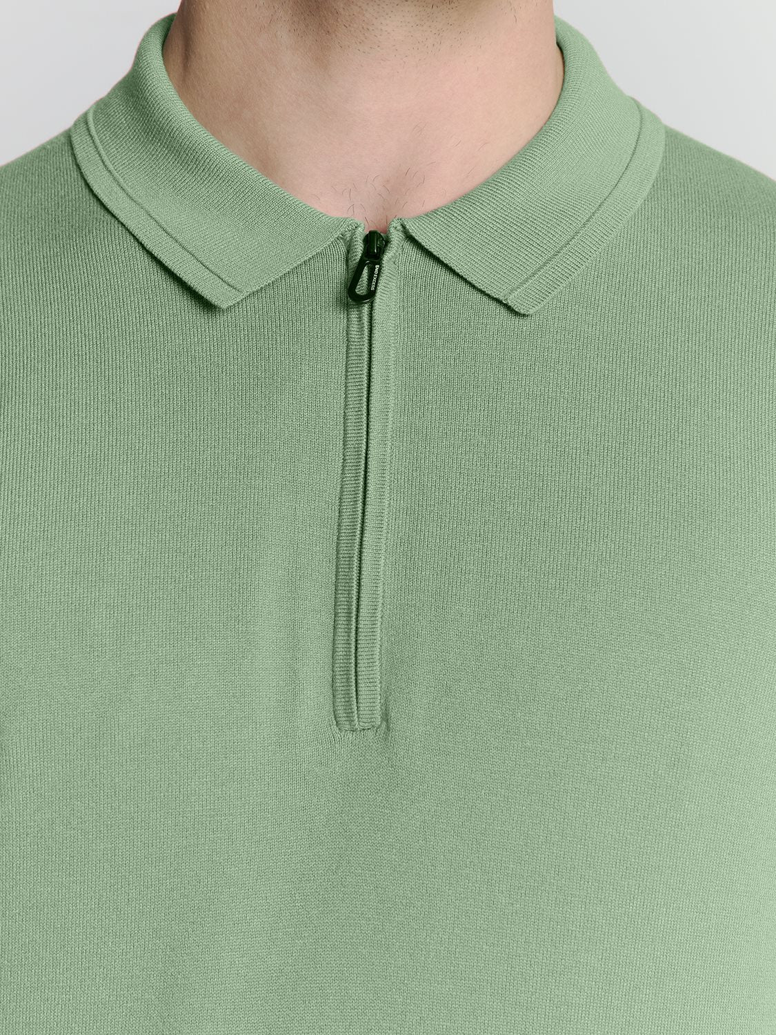 Polo Zip Solid Green
