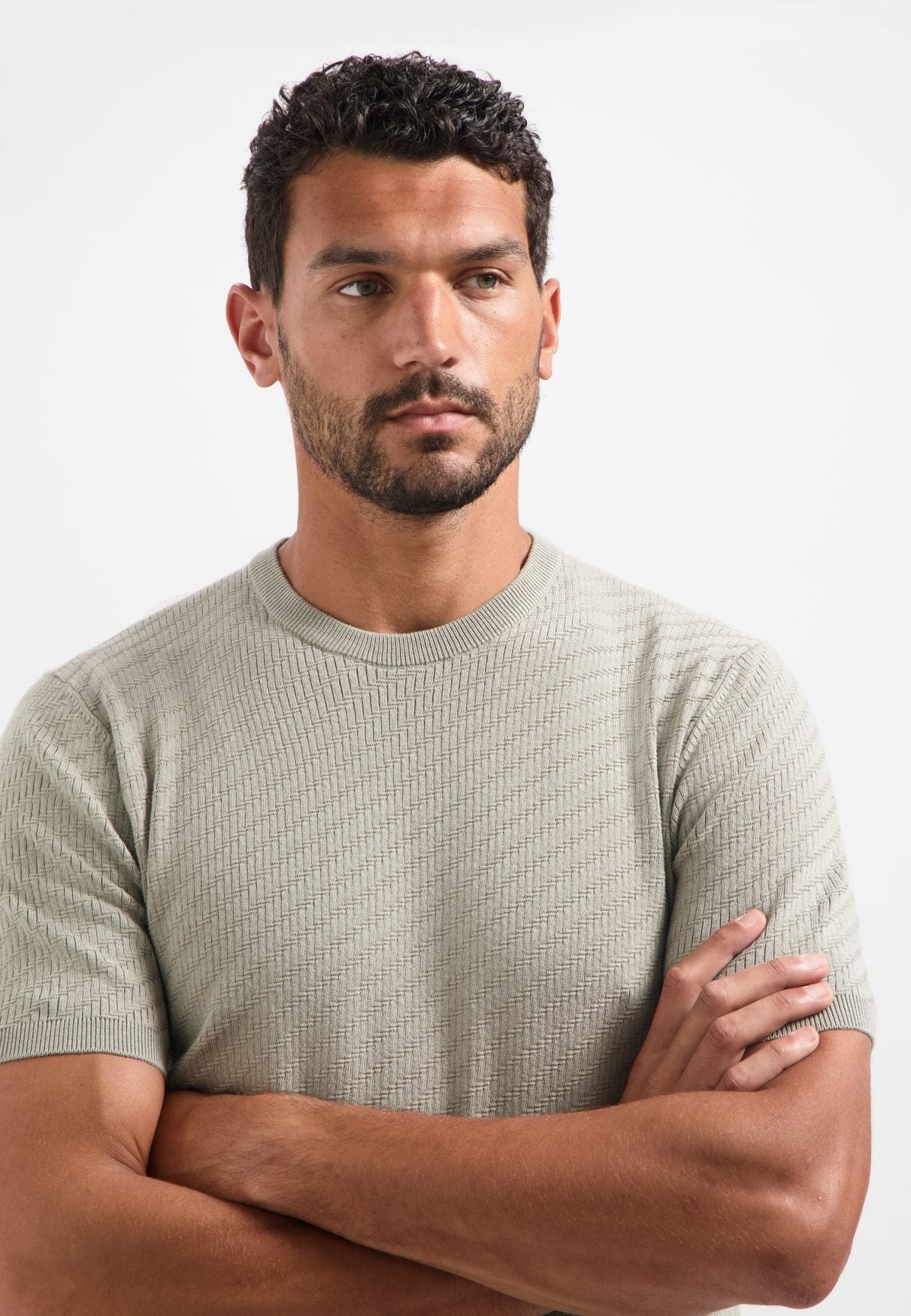Pullover SS Jacquard Clay
