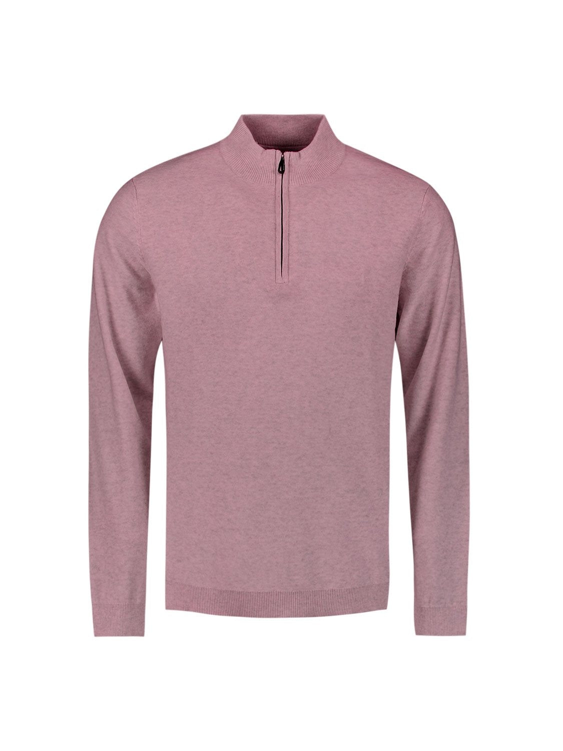 Pullover Zip Melange Mauve