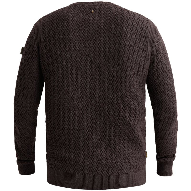 R-neck Mouline Dark Aubergine