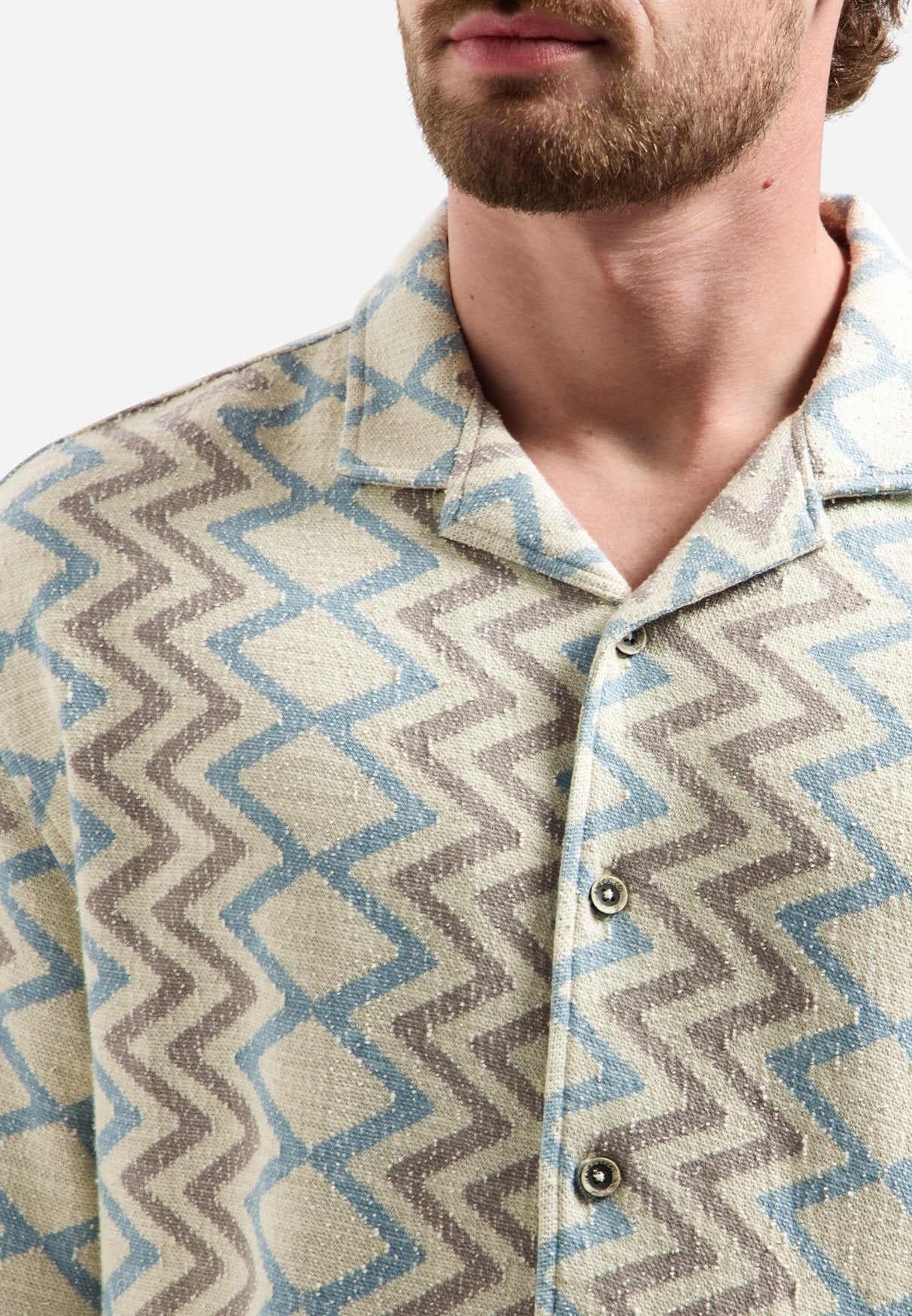 Shirt Jacquard Zigzag Coral