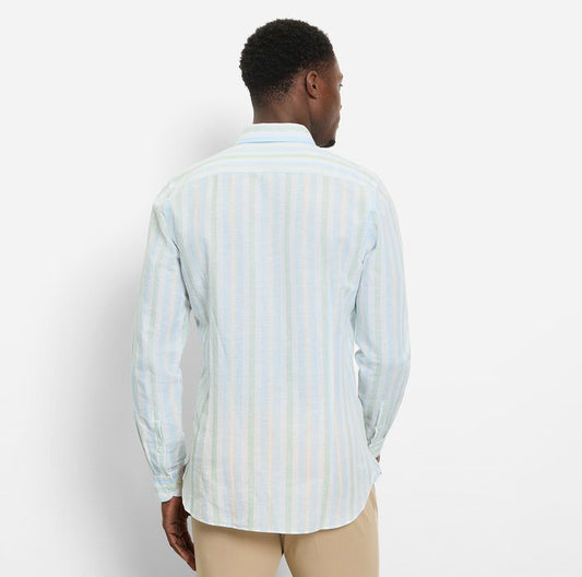 Body Fit Garment Washed Stripe
