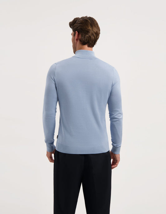 DESIGN Petite - Trui van doorschijnende, geribbelde garen met ronde hals in crème