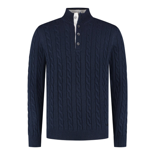 Clive Pullover Button Navy