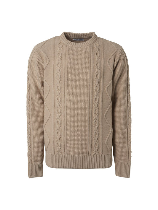 Crewneck Solid Rib Stone