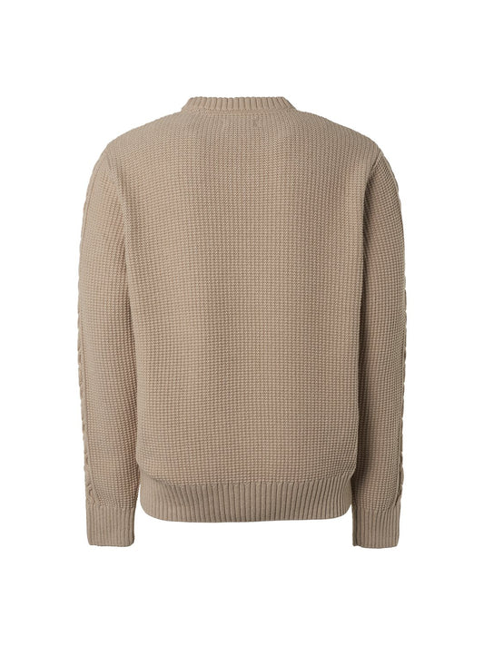 Crewneck Solid Rib Stone
