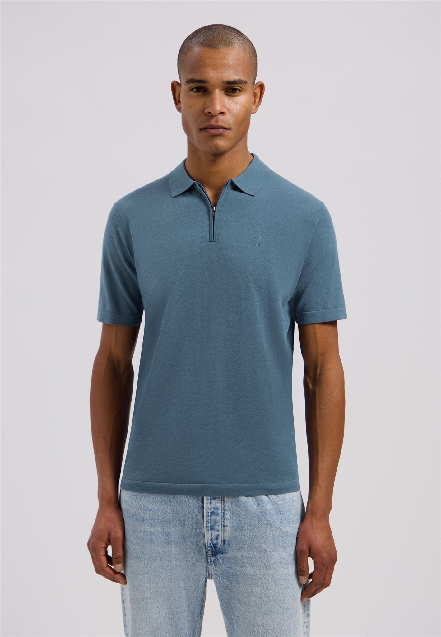 Dorian Zip Polo Blue Fusion