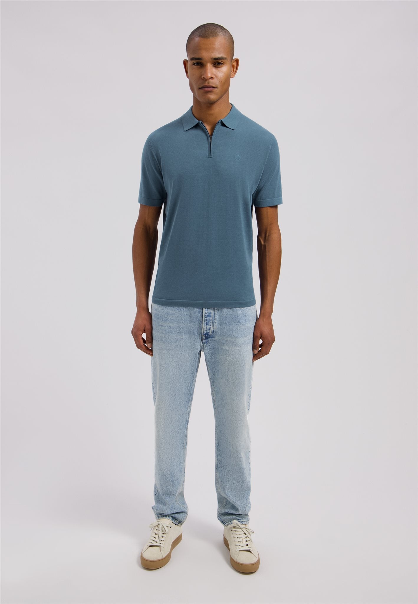 Dorian Zip Polo Blue Fusion