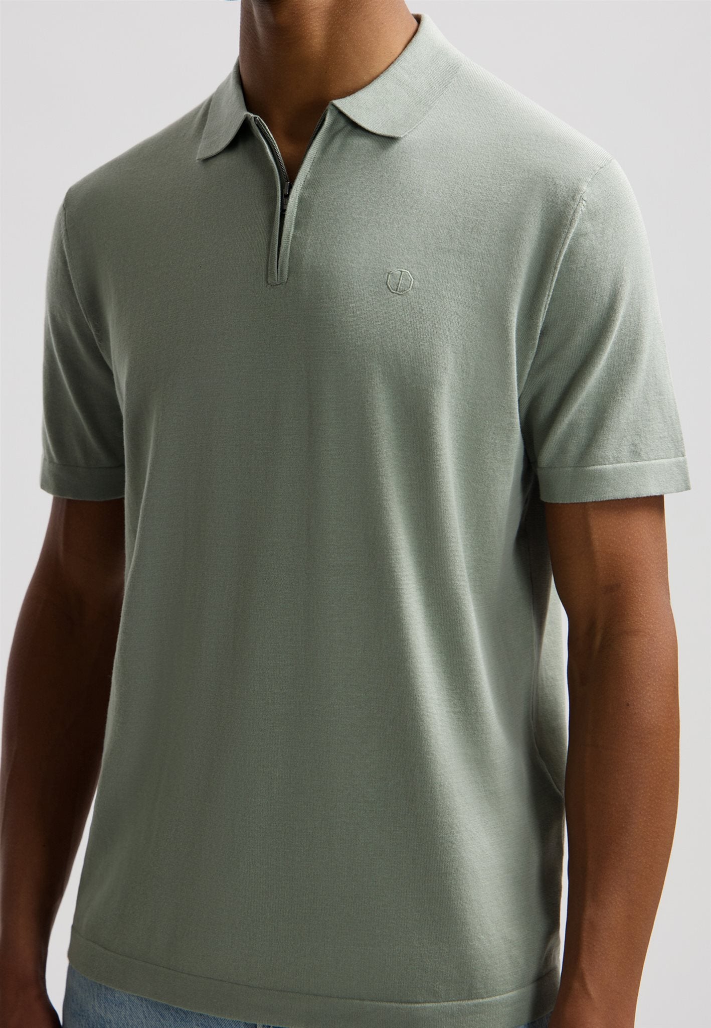 Dorian Zip Polo Green Shadow