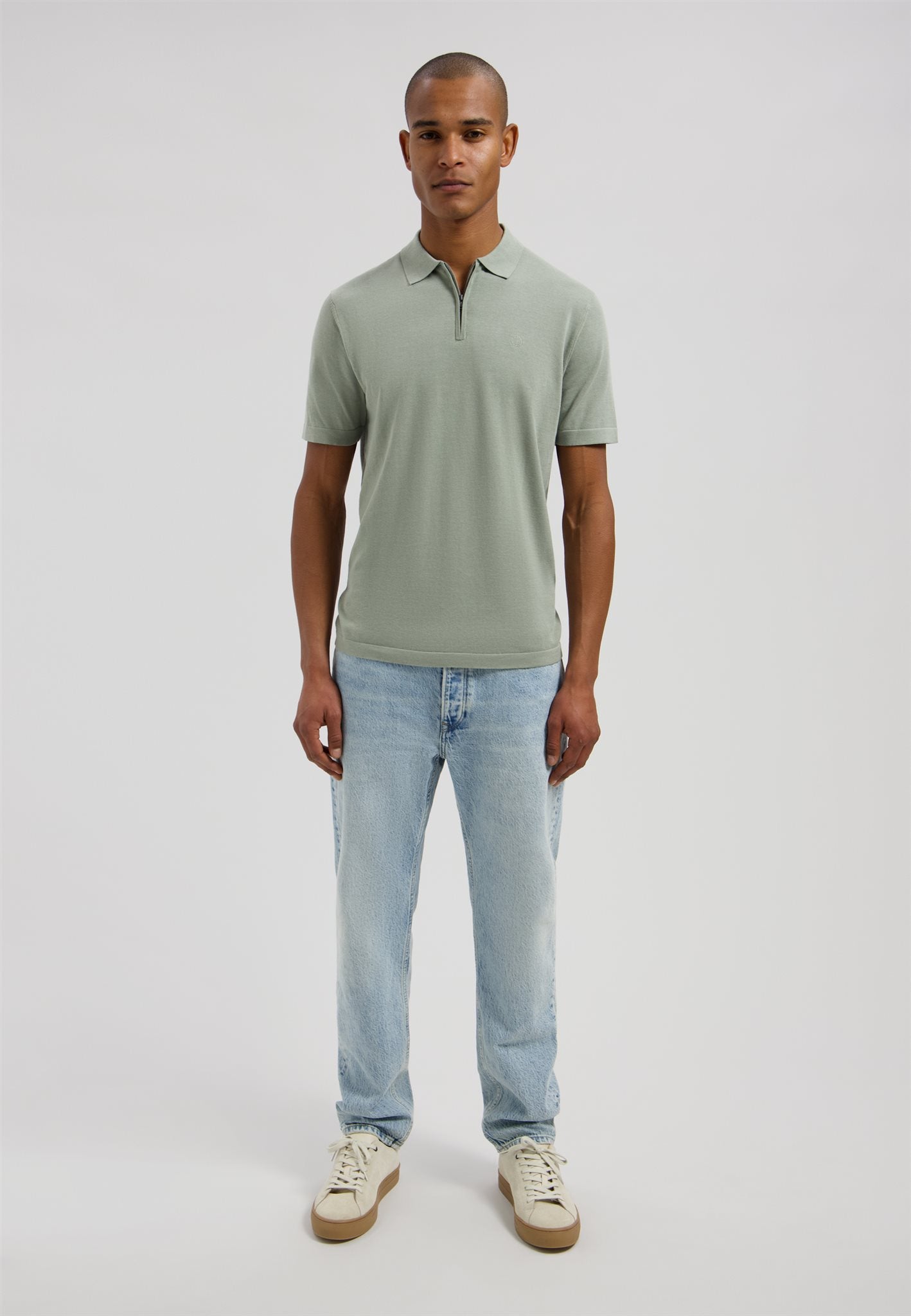 Dorian Zip Polo Green Shadow