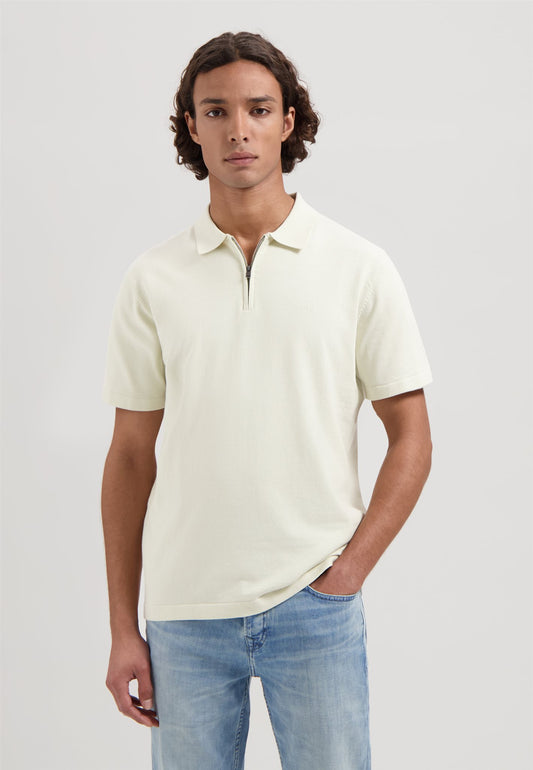 Dorian Zip Polo Silver Birch