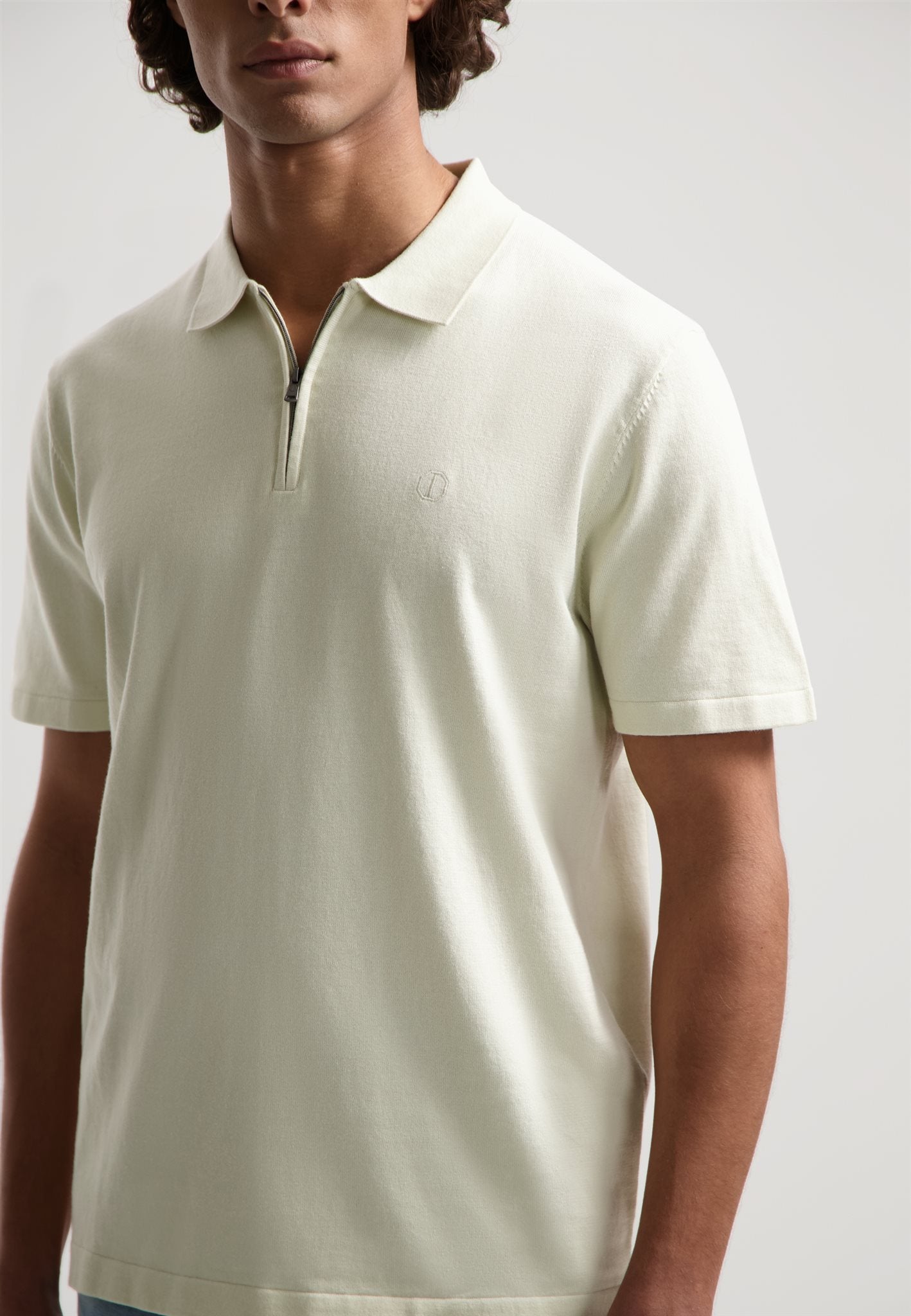 Dorian Zip Polo Silver Birch