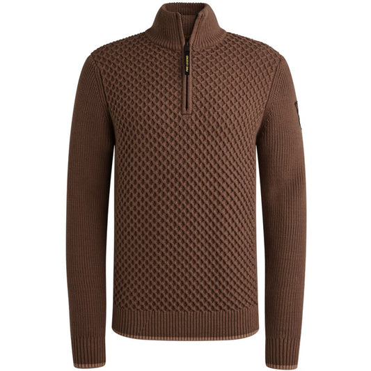 Half Zip Cotton Yarn Marron