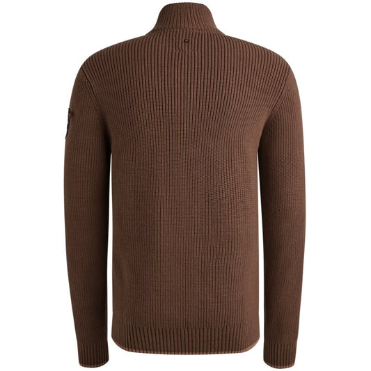 Half Zip Cotton Yarn Marron