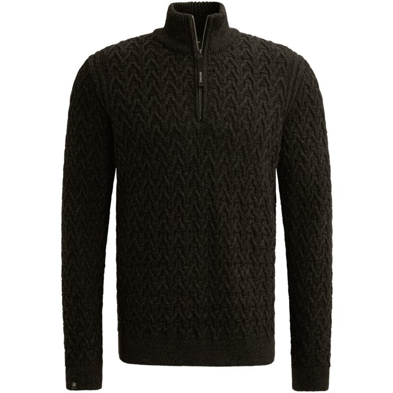 Half Zip Wool Black Beauty