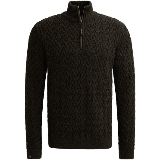 Half Zip Wool Black Beauty
