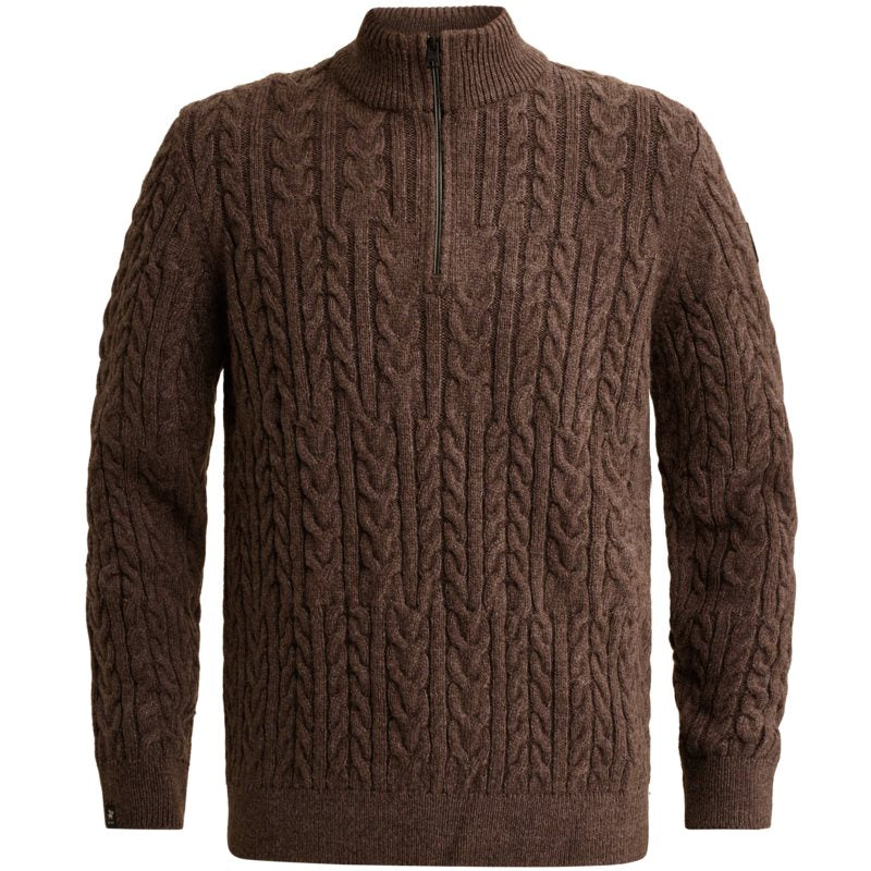 Half Zip Wool Blend Moonscape