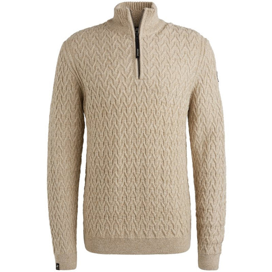 Half Zip Wool White Pepper