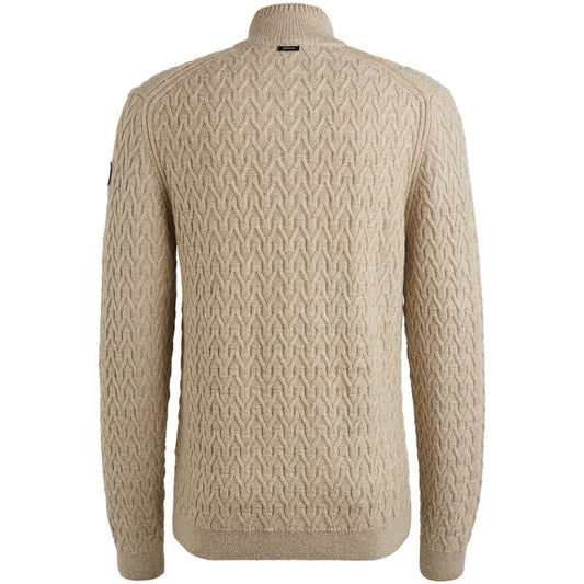 Half Zip Wool White Pepper