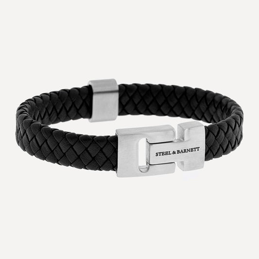 Harrison Leather Black Silver