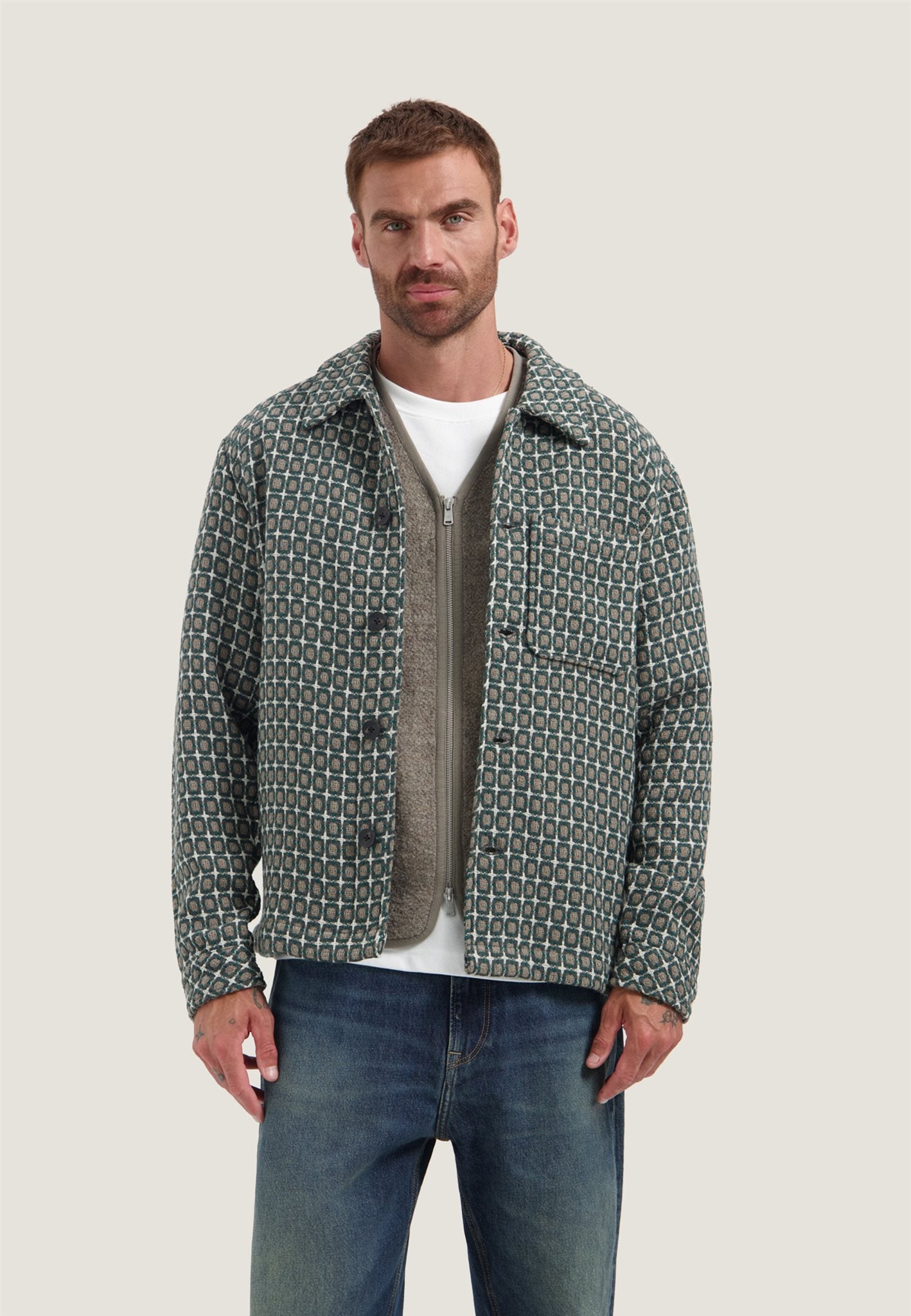 Lino Golfball Overshirt Walnut