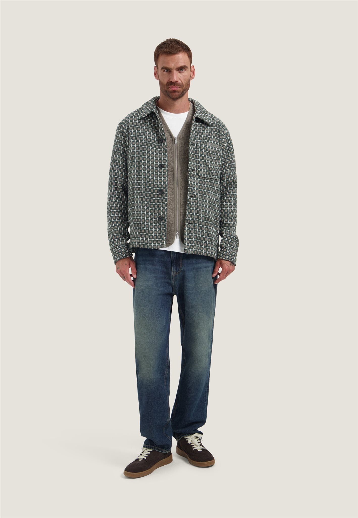 Lino Golfball Overshirt Walnut
