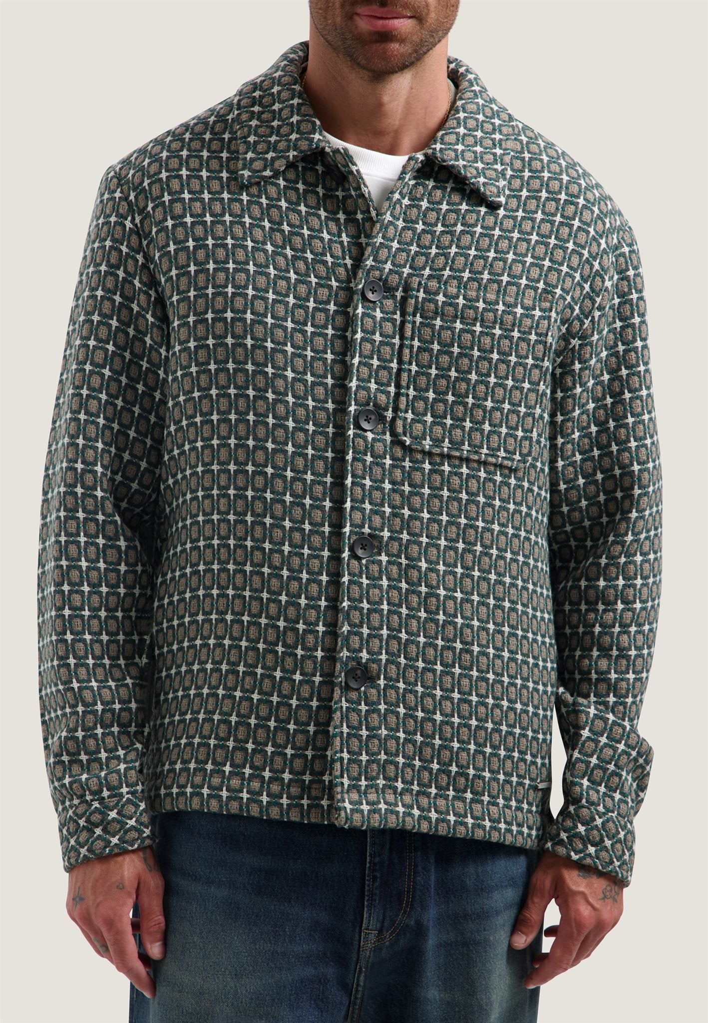 Lino Golfball Overshirt Walnut