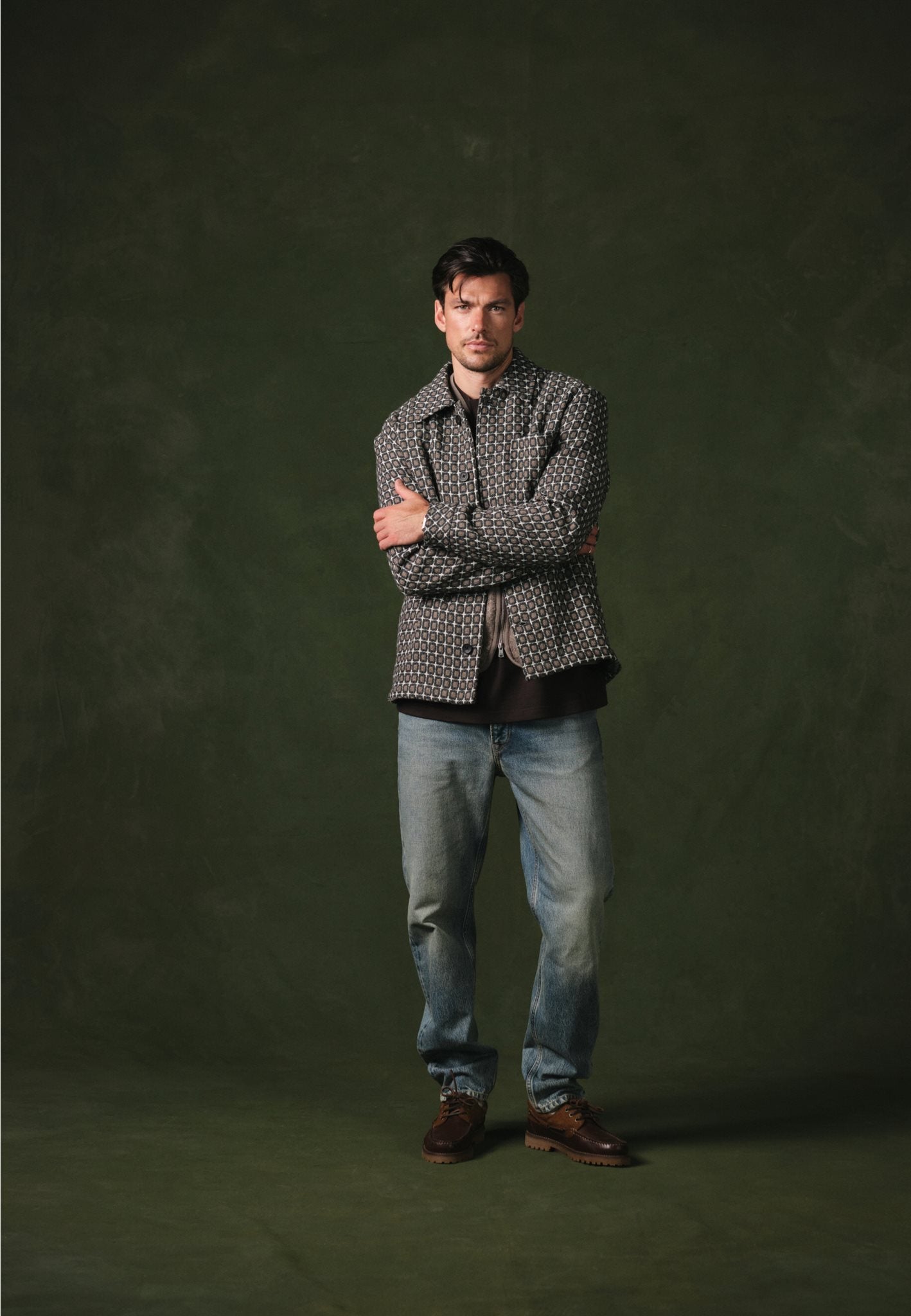 Lino Golfball Overshirt Walnut