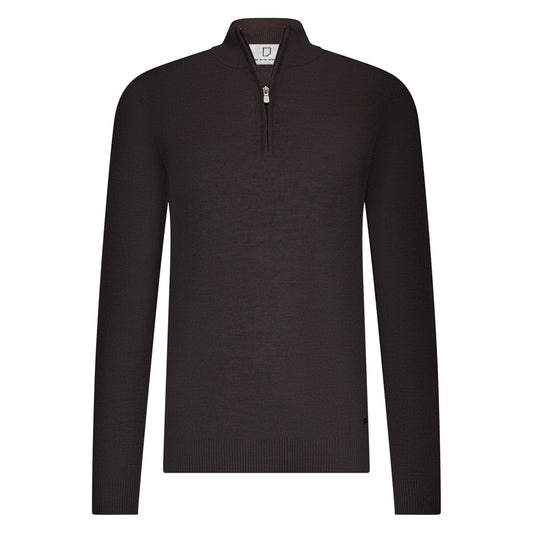 Lux Halfzip Merino Dark Brown