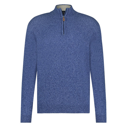 Nels Halfzip Wool Jeans Blue