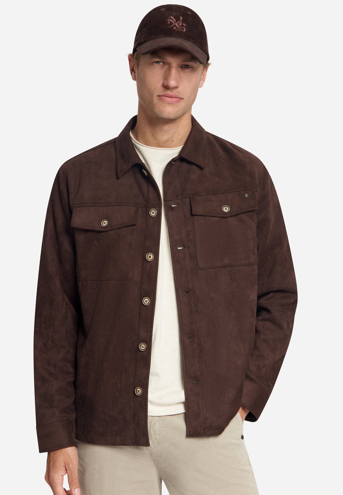 Overshirt Button Dark Brown