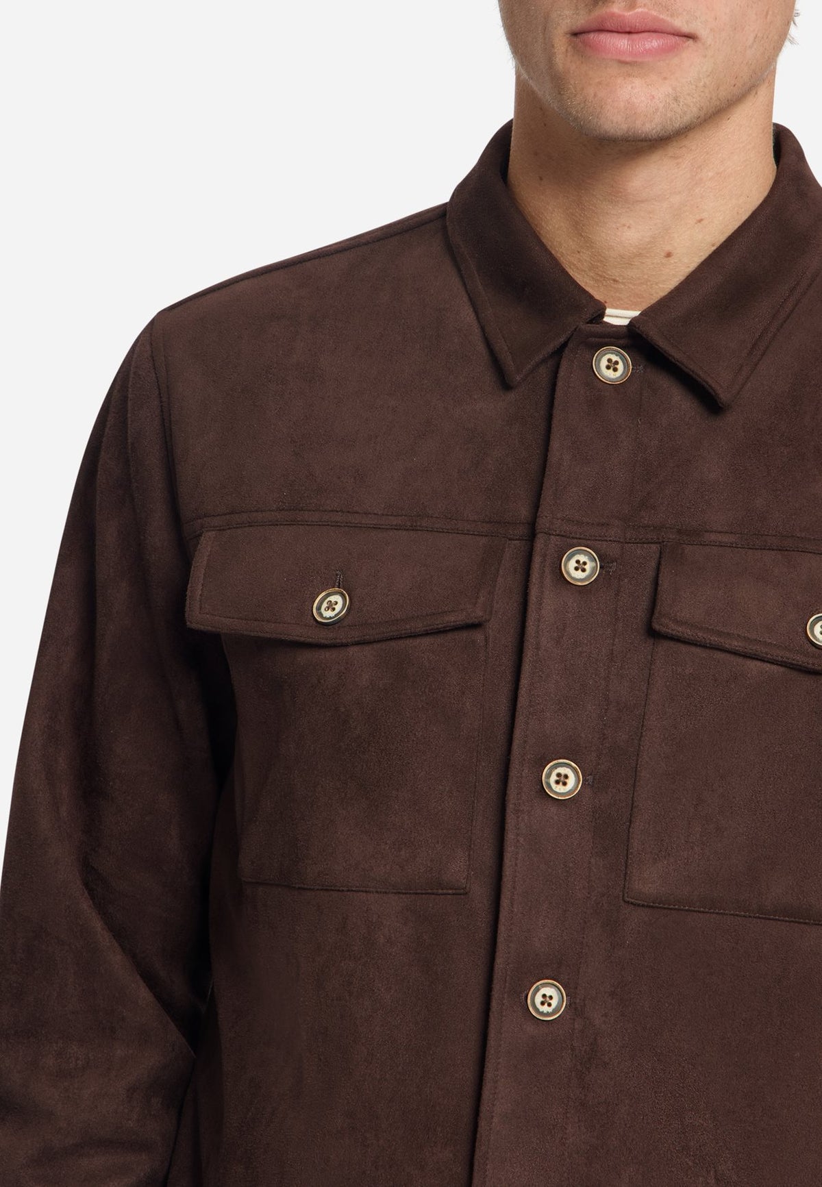 Overshirt Button Dark Brown