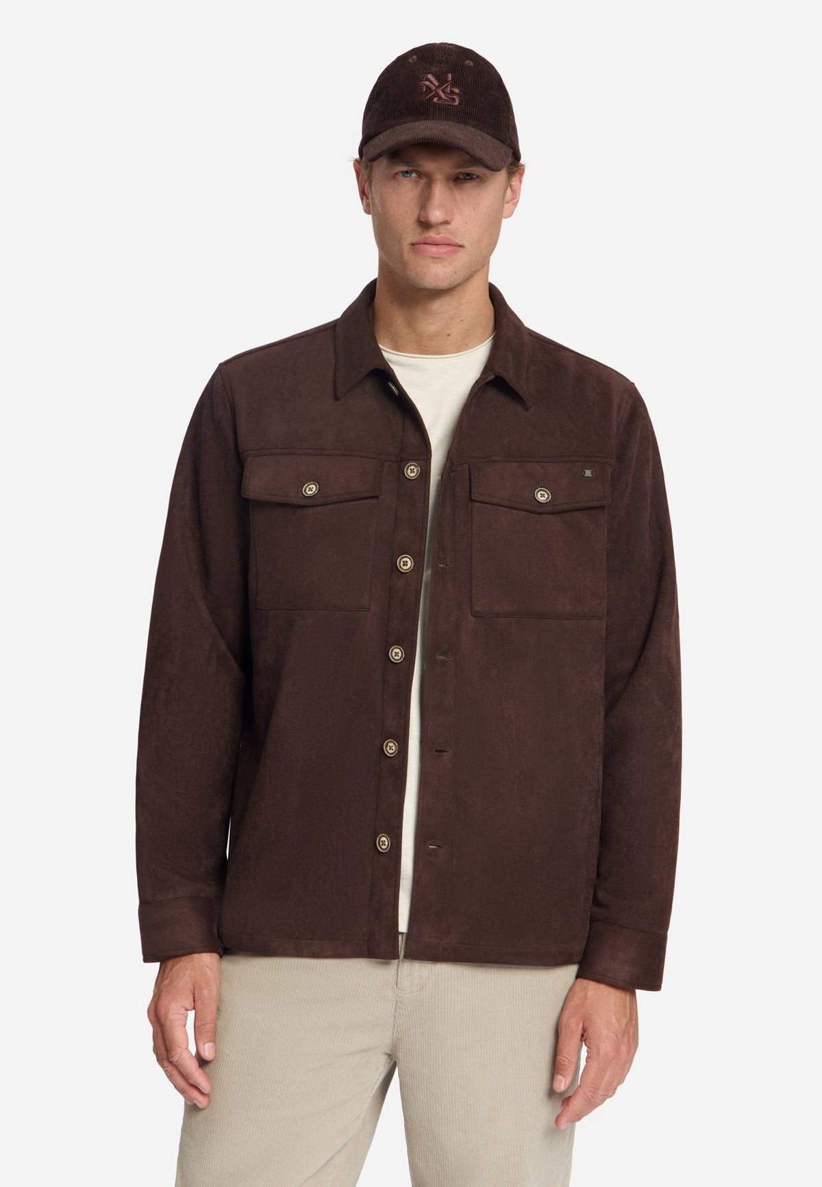 Overshirt Button Dark Brown