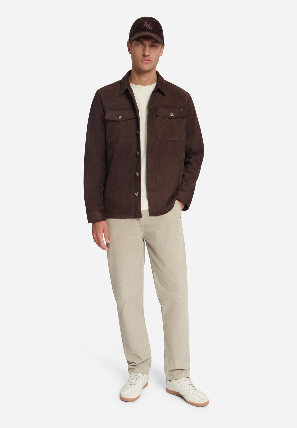 Overshirt Button Dark Brown