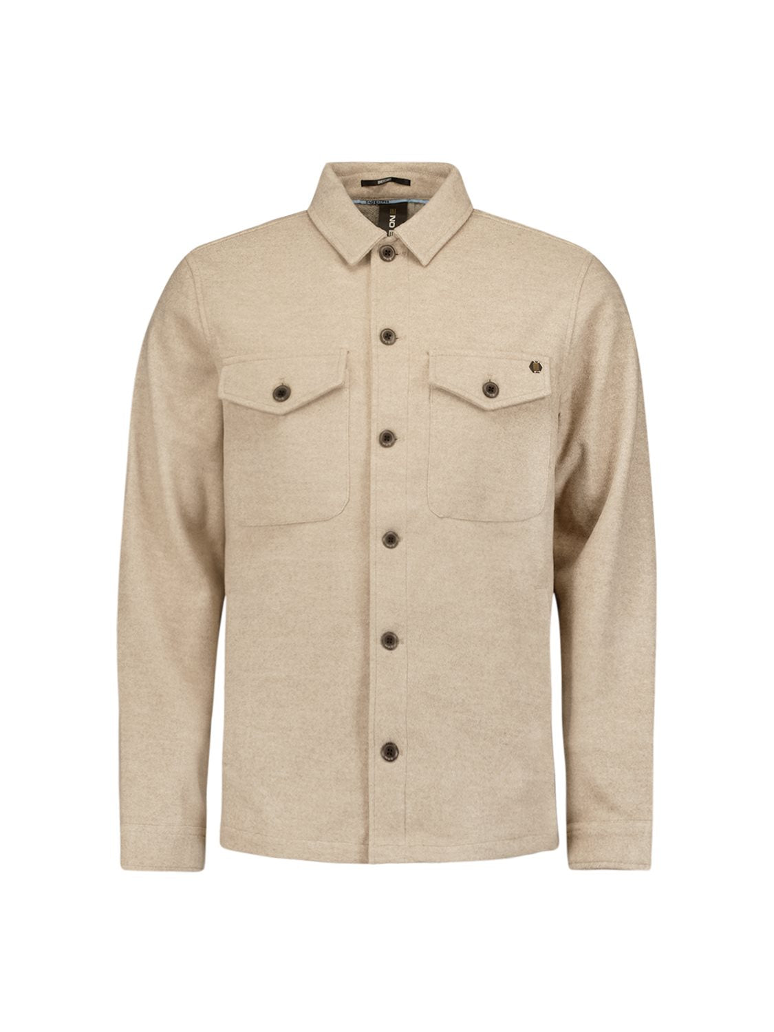 Overshirt Button Melange Khaki