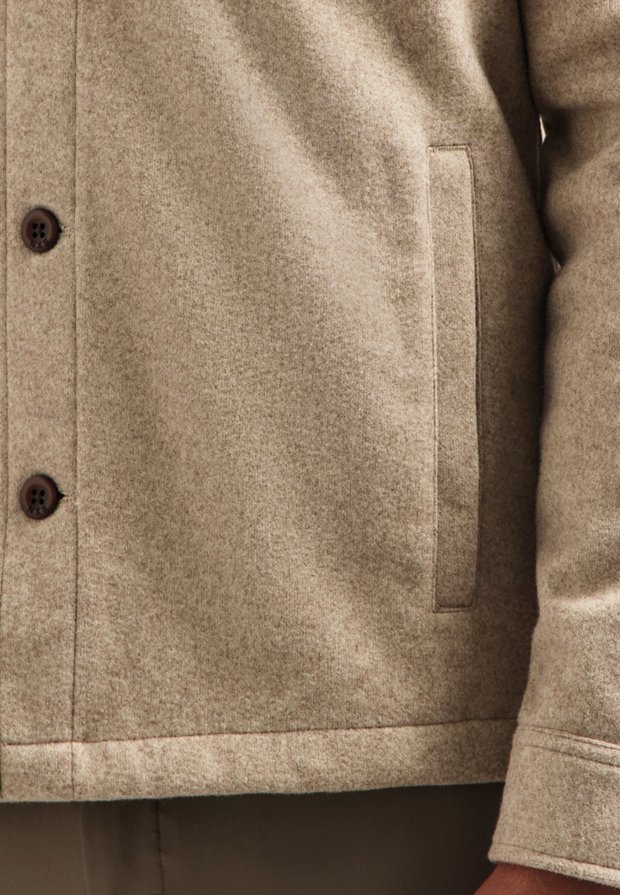 Overshirt Button Melange Khaki