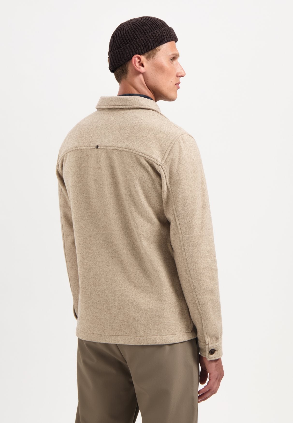 Overshirt Button Melange Khaki