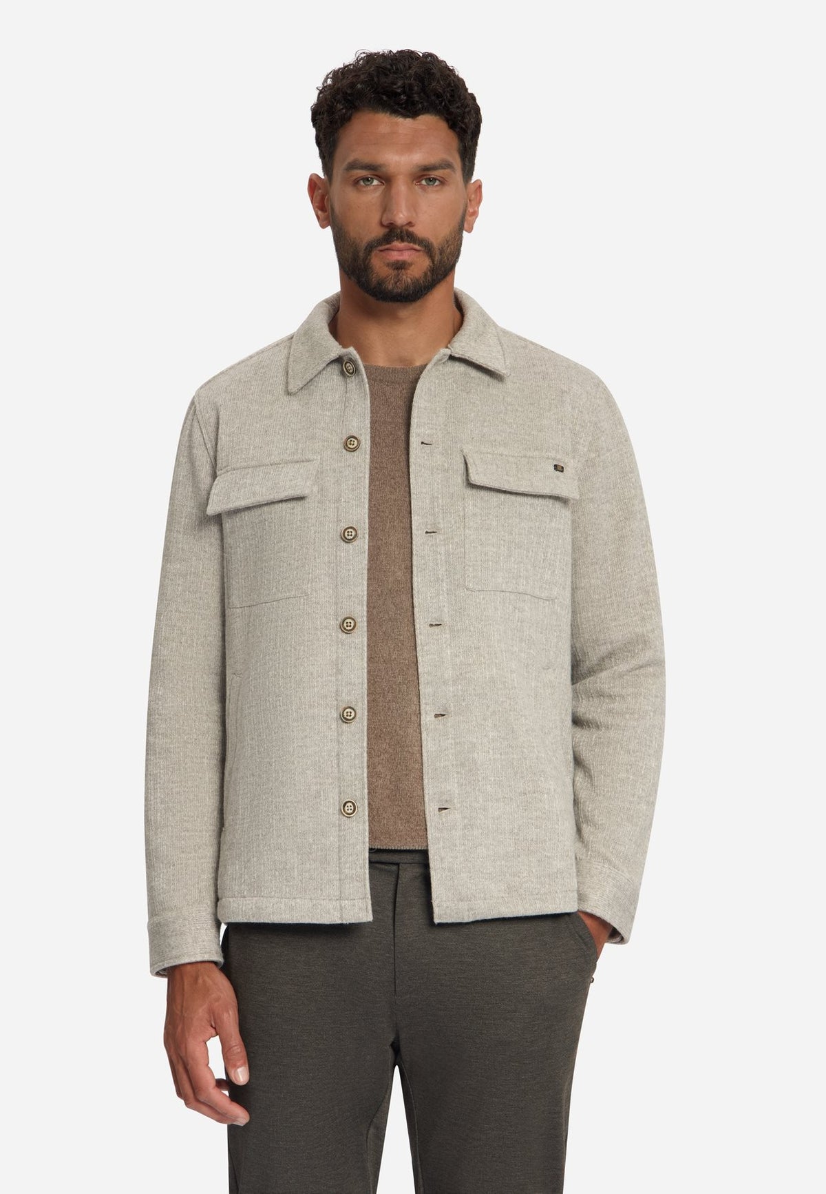 Overshirt Solid Jacquard Cemen