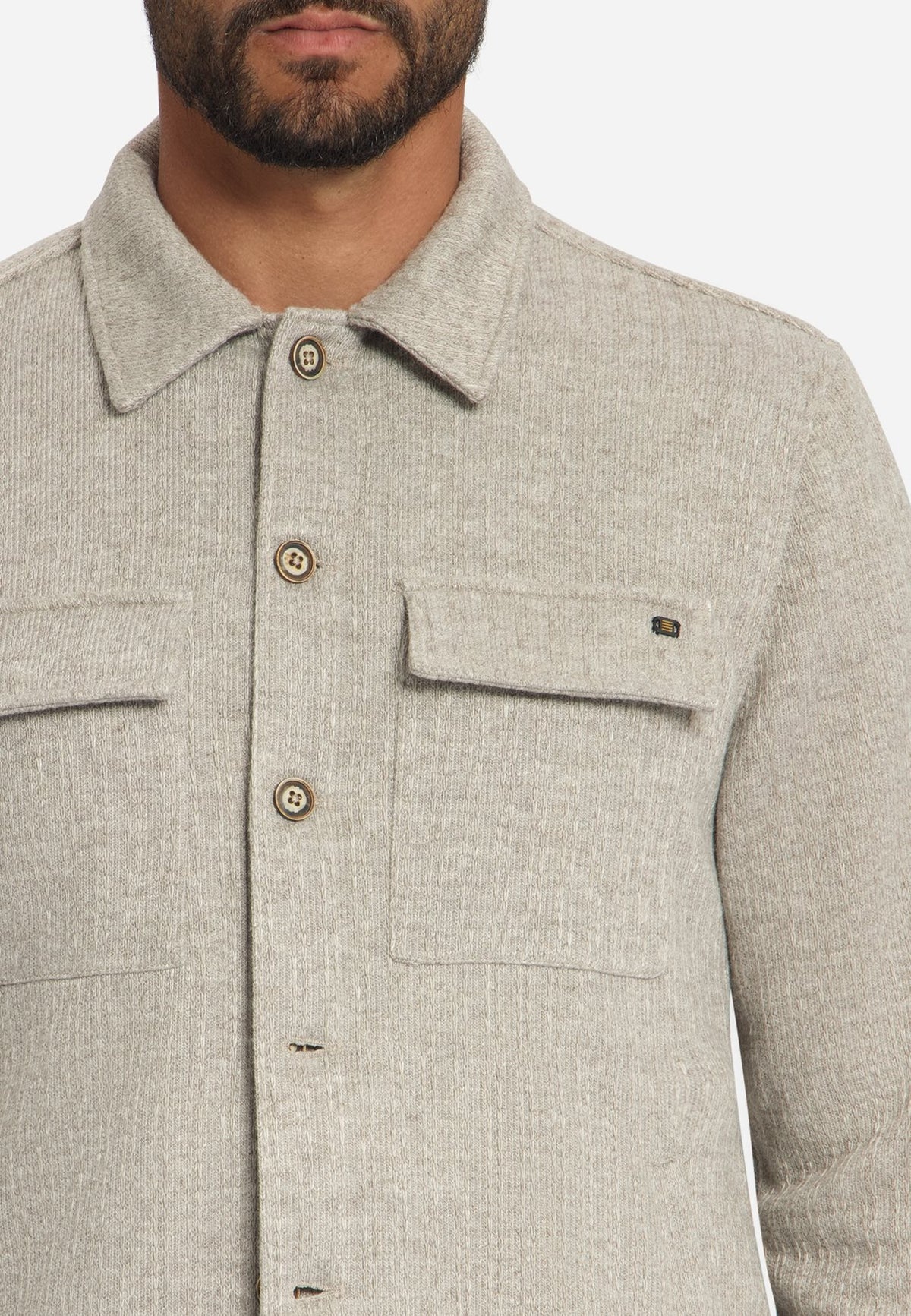 Overshirt Solid Jacquard Cemen