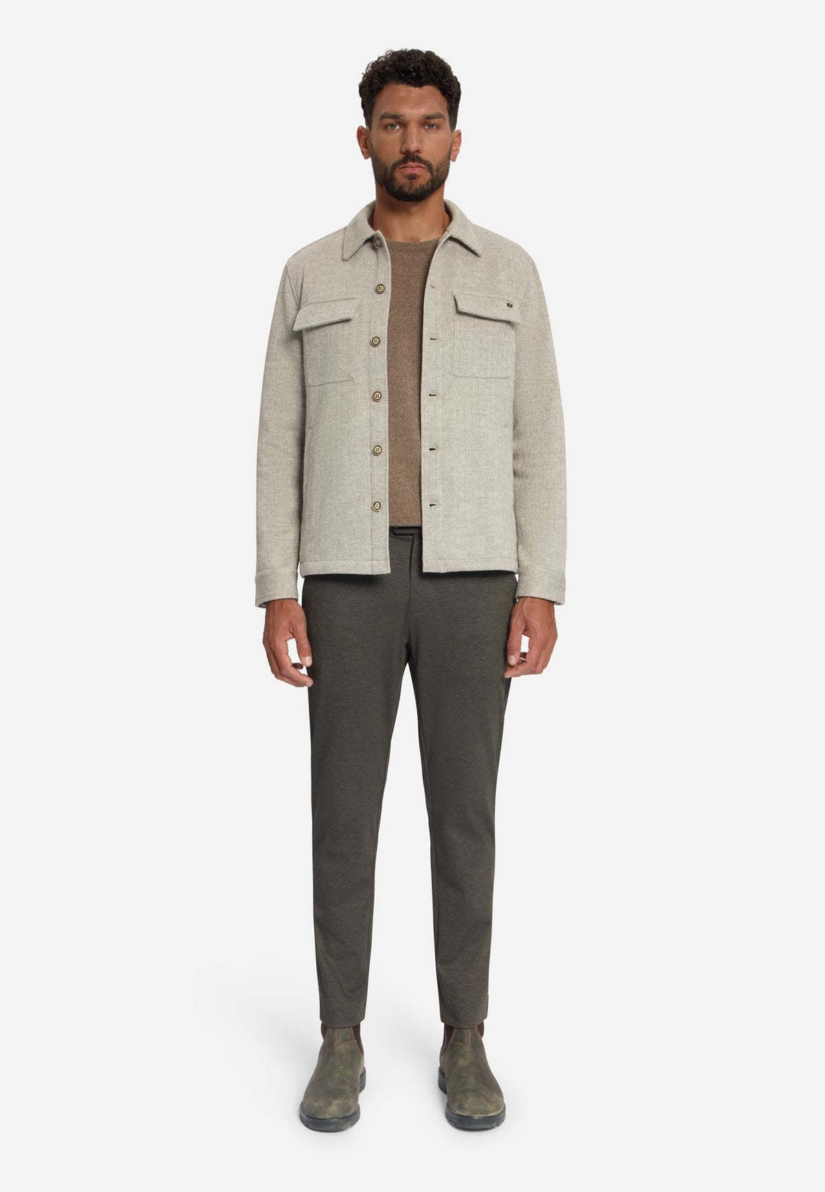 Overshirt Solid Jacquard Cemen