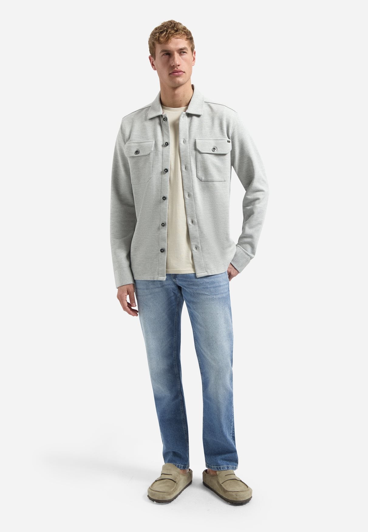 Overshirt Twill Grey Melange