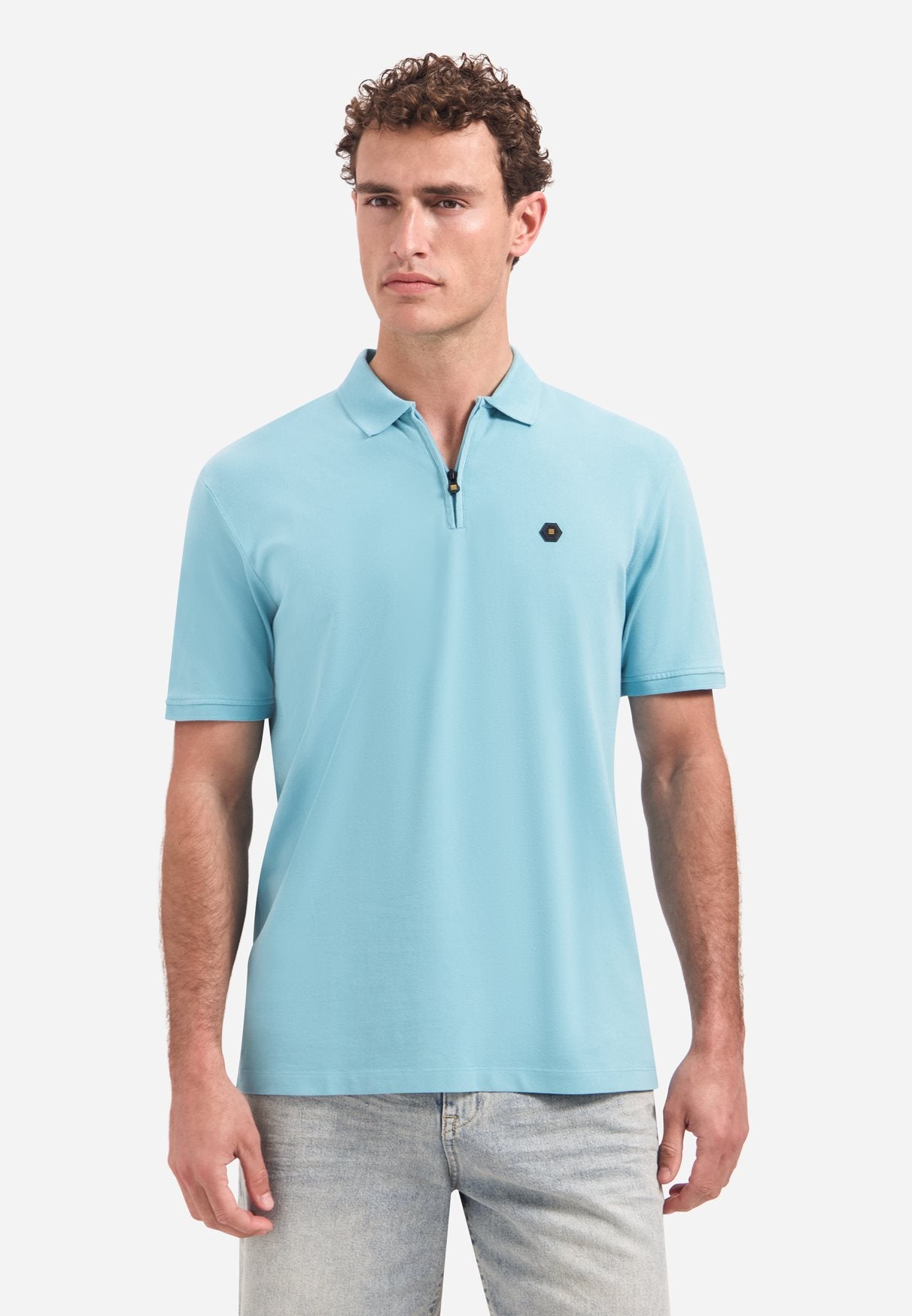 Polo Pique Garment Dye Seablue